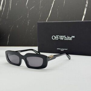 NEW OFF-WHITE OERI13C RENTON 1007 SUNGLASSES WOMEN OVAL BLACK EYEWEAR